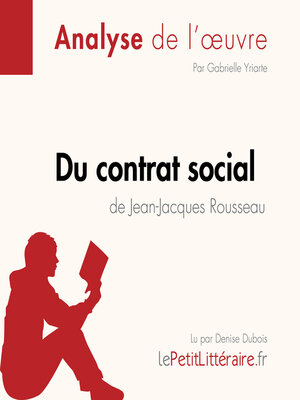 cover image of Du contrat social de Jean-Jacques Rousseau (Analyse de l'oeuvre)